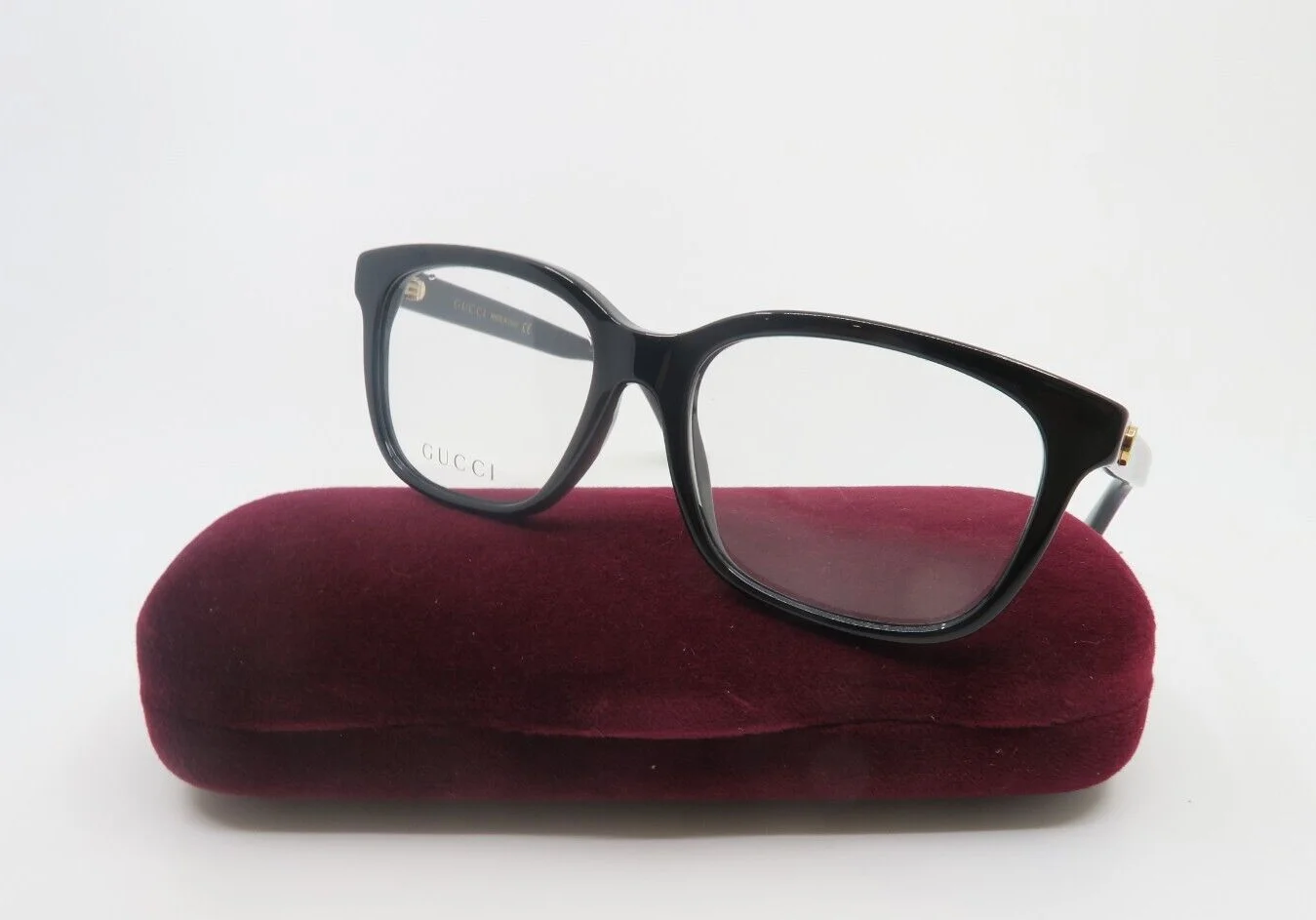Gucci GG0330O 004 53mm Black/Multicolor Glitters Square New Eyeglasses Frames.