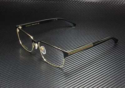 GUCCI GG0383O-004 Rectangular Black Endura Gold Demo Lens 58 mm Men