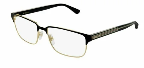 GUCCI GG0383O 004 Rectangular Black Endura Gold Men