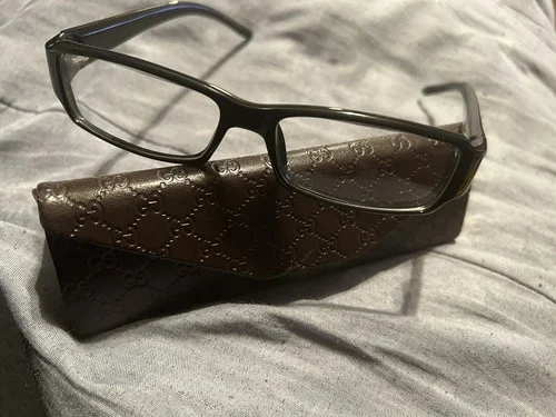 Gucci GG0383O Eyeglasses Men Black Rectangle 58mm New 100% Authentic