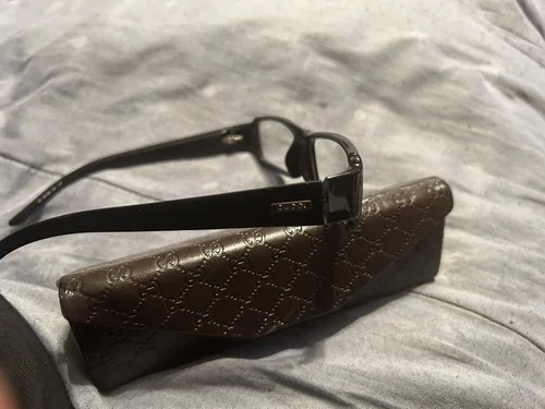Gucci GG0383O Eyeglasses Men Black Rectangle 58mm New 100% Authentic 3