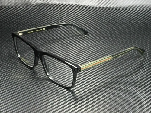 GUCCI GG0384O 004 Rectangular Square Black 57 mm Men