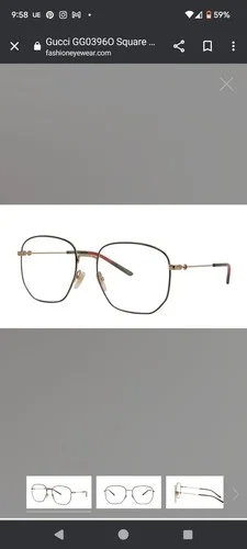 GUCCI GG0396O 001 Aviator Gold Women Authentic Eyeglasses Frame 56 mm