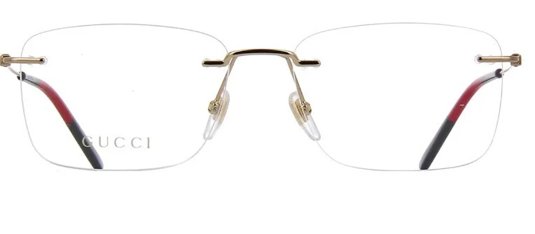 Gucci GG0399O 002 Gold Rimless Rectangular Men 2
