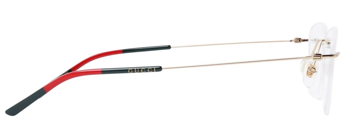 Gucci GG0399O 002 Gold Rimless Rectangular Men 3