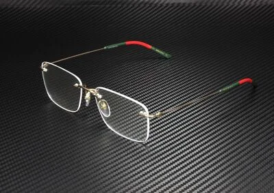 GUCCI GG0399O 002 Square Gold Multicolor Gold Demo Lens 56 mm Men