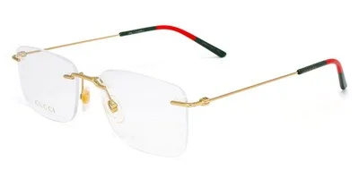 Gucci GG0399O Eyeglasses Men Gold Rectangle 56mm New 100% Authentic 2