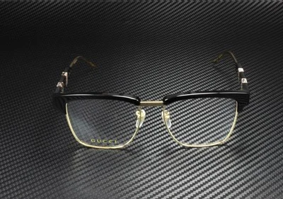 GUCCI GG0605O 001 Square Black Gold Black Demo Lens 52 mm Men 2