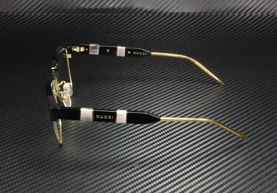 GUCCI GG0605O 001 Square Black Gold Black Demo Lens 52 mm Men 4