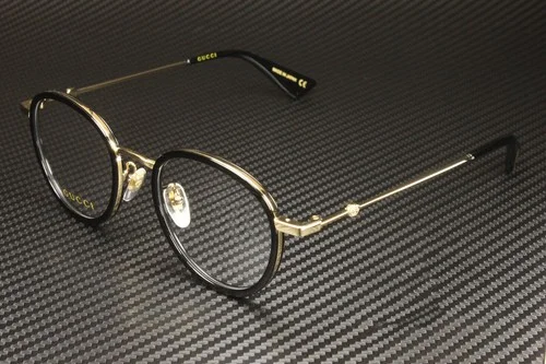 GUCCI GG0608OK 001 Black Gold Round Men