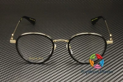 GUCCI GG0608OK 001 Round Oval Gold Black Demo Lens 49 mm Unisex Eyeglasses 2