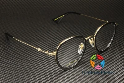 GUCCI GG0608OK 001 Round Oval Gold Black Demo Lens 49 mm Unisex Eyeglasses 3