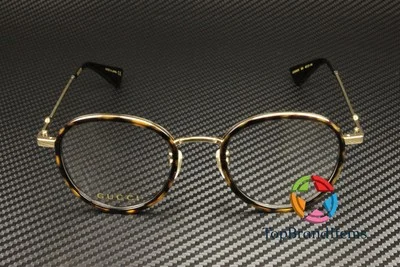 GUCCI GG0608OK 003 Round Oval Havana Gold Demo Lens 49 mm Unisex Eyeglasses 2