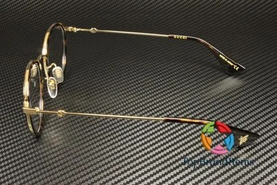 GUCCI GG0608OK 003 Round Oval Havana Gold Demo Lens 49 mm Unisex Eyeglasses 4