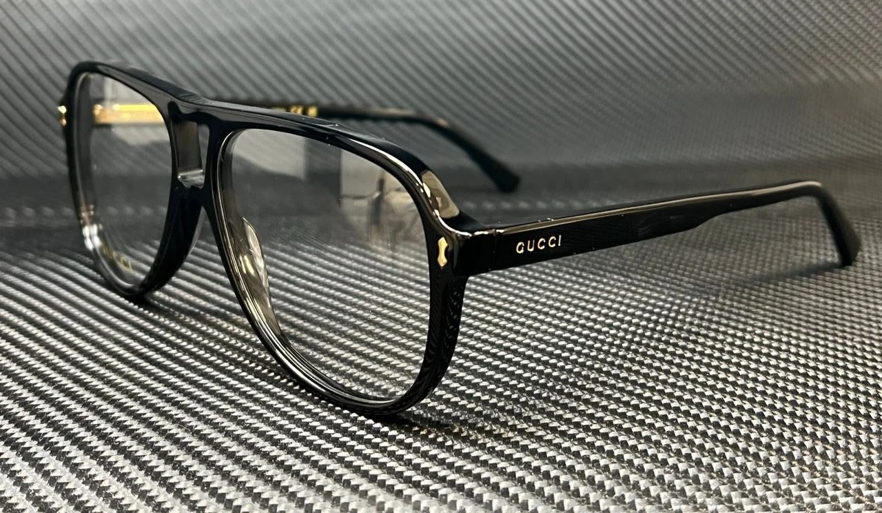 GUCCI GG0675O 004 Square Havana Shiny Gold Demo Lens 52 mm Men 4