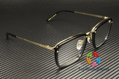 GUCCI GG0676O 001 Rectangular Square Black Gold Demo Lens 53 mm Men 3