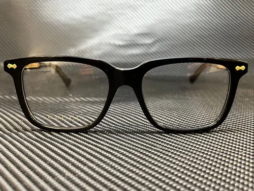 GUCCI GG0737O 005 Square Rectangle Black Demo Lens Men 2