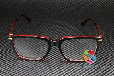 GUCCI GG0737O 014 Rectangular Squared Black Red Demo Lens 56 mm Men 2