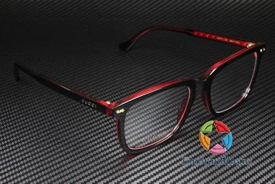 GUCCI GG0737O 014 Rectangular Squared Black Red Demo Lens 56 mm Men 3
