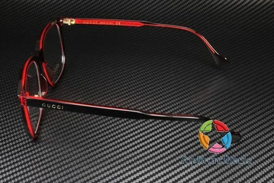 GUCCI GG0737O 014 Rectangular Squared Black Red Demo Lens 56 mm Men 4