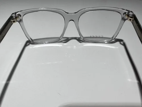 Gucci GG0737O 016 Eyeglasses Clear Grey Gold Rxable Large 56mm Authentic 3
