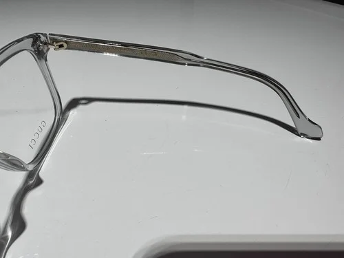 Gucci GG0737O 016 Eyeglasses Clear Grey Gold Rxable Large 56mm Authentic 4
