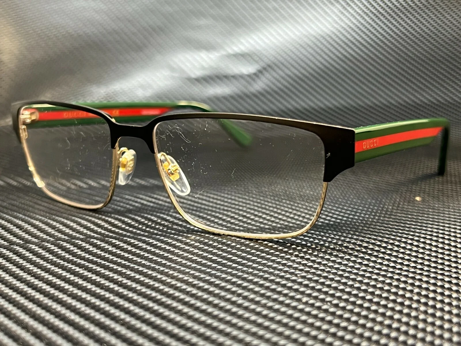 GUCCI GG0753O 001 Rectangle Square Green Demo Lens Men