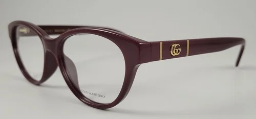 Gucci GG0766OA Eyeglasses Women’s Cat Eye Burgundy 54mm New 100% Authentic Logo