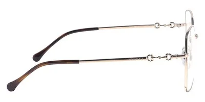 Gucci GG0883OA Eyeglasses Women Silver Havana Rectangle 55mm New 100% Authentic 3