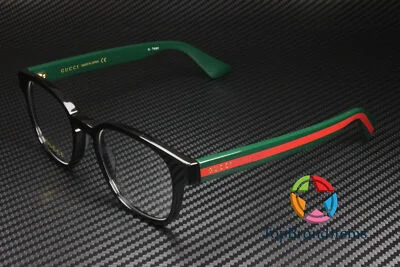 GUCCI GG0927O 001 Rectangular Black Green Red Demo Lens 49 mm Men