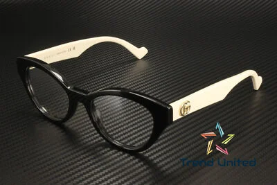 GUCCI GG0959O 002 Cat Eye Acetate Black White Demo Lens 51 mm Women