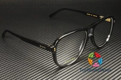GUCCI GG1044O 001 Pilot Black Shiny Demo Lens 57 mm Men 3