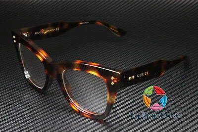 GUCCI GG1082O 002 Cat Eye Havana Shiny Demo Lens 50 mm Women