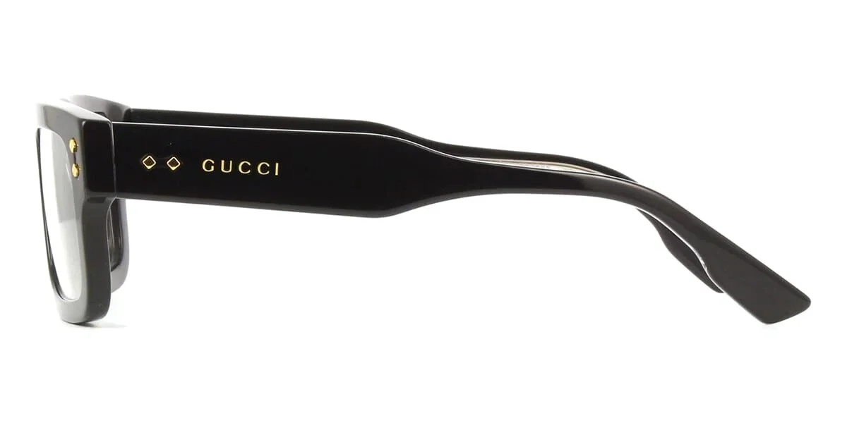 Gucci GG1085O 001 Eyeglasses Men Frames Black Clear Rectangular Bold Authentic 3