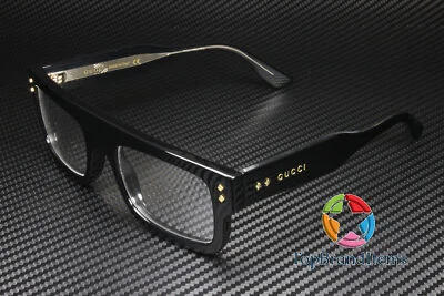 GUCCI GG1085O 001 Rectangular Black Crystal Demo Lens 52 mm Men