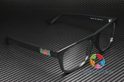 GUCCI GG1117O 001 Rectangular Squared Black Shiny Demo Lens 56 Men 3