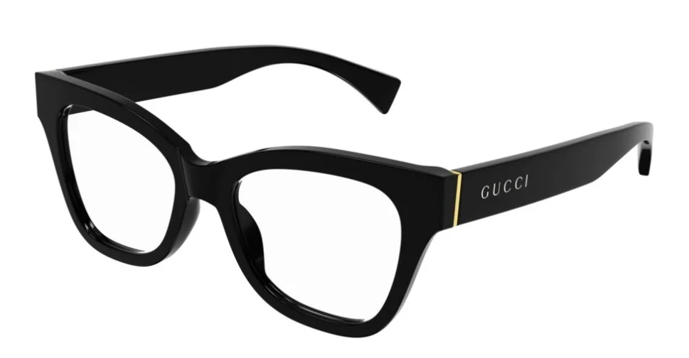 Gucci GG1133O 001 Shiny Black Cat-Eye with Gucci lettering Women
