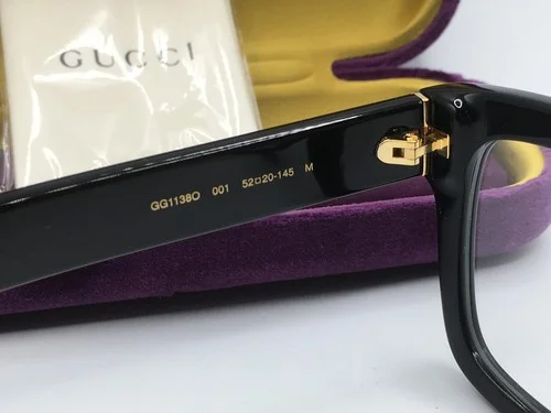 Gucci GG1138O Unisex Black Frame Demo Lens Square Eyeglasses 52MM 4