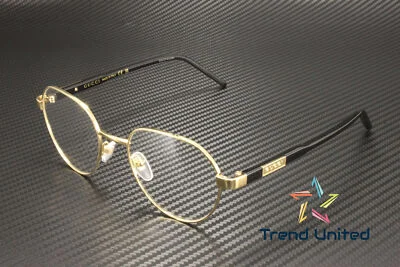 GUCCI GG1162O 001 Round Oval Panthos Metal Gold Black 51 mm Men