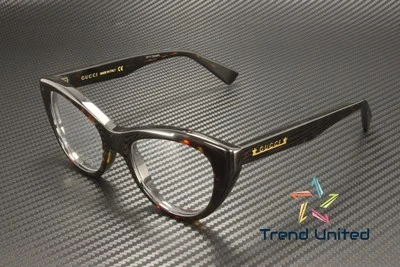 GUCCI GG1172O 002 Cat Eye Acetate Havana Demo Lens 48 mm Women