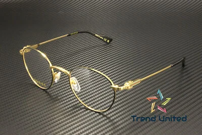 GUCCI GG1222O 001 Round Oval Panthos Metal Gold Demo Lens 48 mm Men