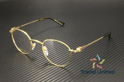 GUCCI GG1222O 002 Round Oval Panthos Metal Gold Demo Lens 48 mm Men