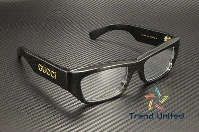 GUCCI GG1297O 001 Cat Eye Recycled Acetate Black Demo Lens 53mm Men 3