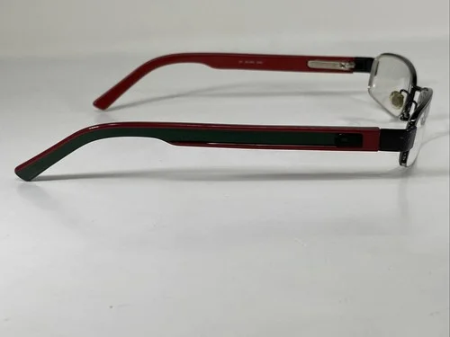 GUCCI GG1843 GSW Italy Black/Red Green Half Rimless Eyeglasses Frame 52-19-135 4