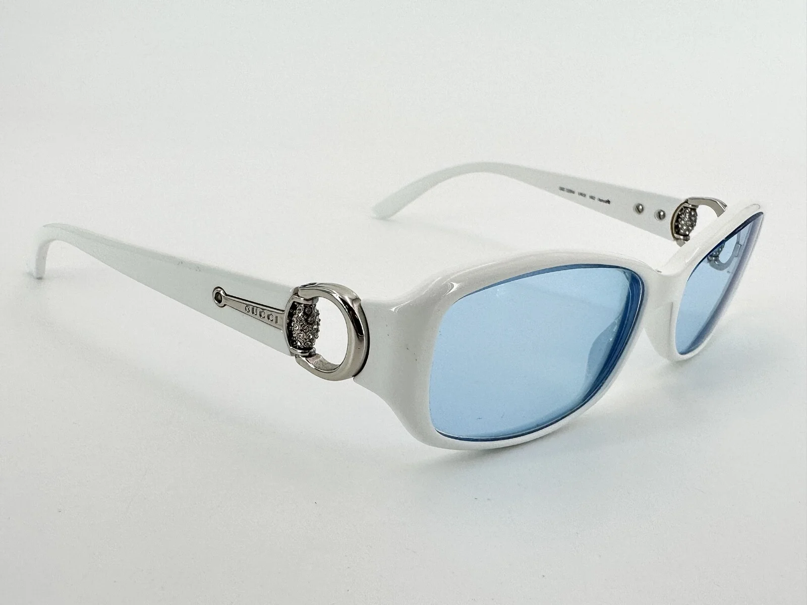 Gucci GG3204 Eyeglasses FRAMES VK6 White 54[]15-140 Silver Stirrup H988