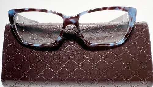 GUCCI GG3559 Havana Blue/Brown Eyeglasses With Case NEW 2