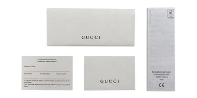 Gucci Rectangle Eyeglasses GG0278o-017 Shiny Blue Frame Transparent Lenses 4