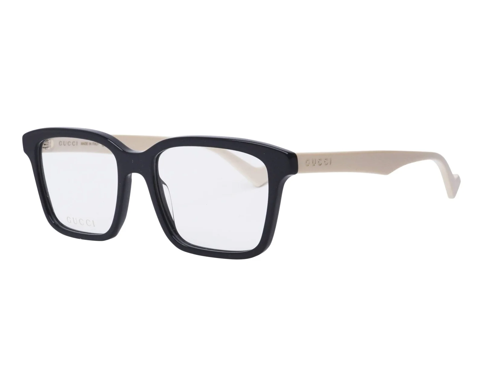 Gucci Rectangle Eyeglasses GG0964O-005 Black White Frame Transparent Lenses
