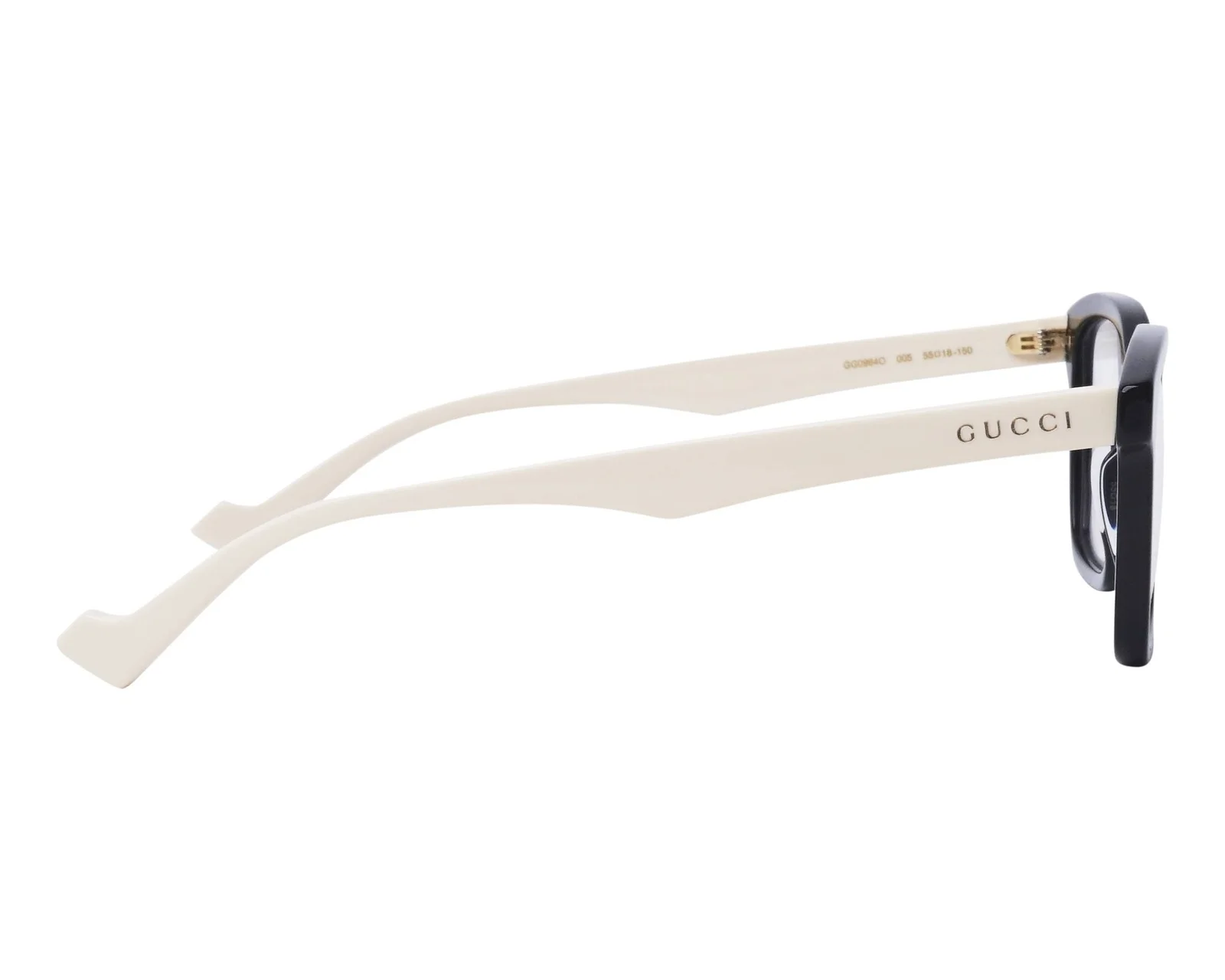 Gucci Rectangle Eyeglasses GG0964O-005 Black White Frame Transparent Lenses 2