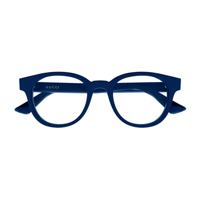 Gucci Round Eyeglasses GG0769o-004-50 Full Rim Blue Frame Transparent Lenses 2